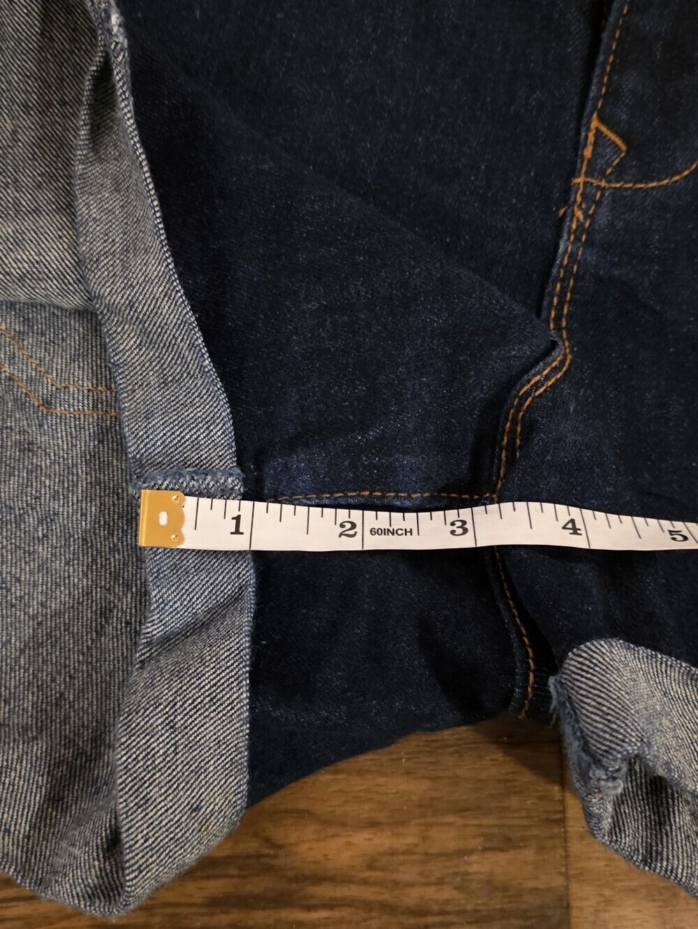 Dark Indigo Rolled-Hem Women's Denim Shorts - Picture 6 of 6